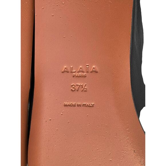 Alaia La Babouche Leather Pointy Toe Mules Ankle Strap Ring Statement 7.5/37.5 - Picture 9 of 10